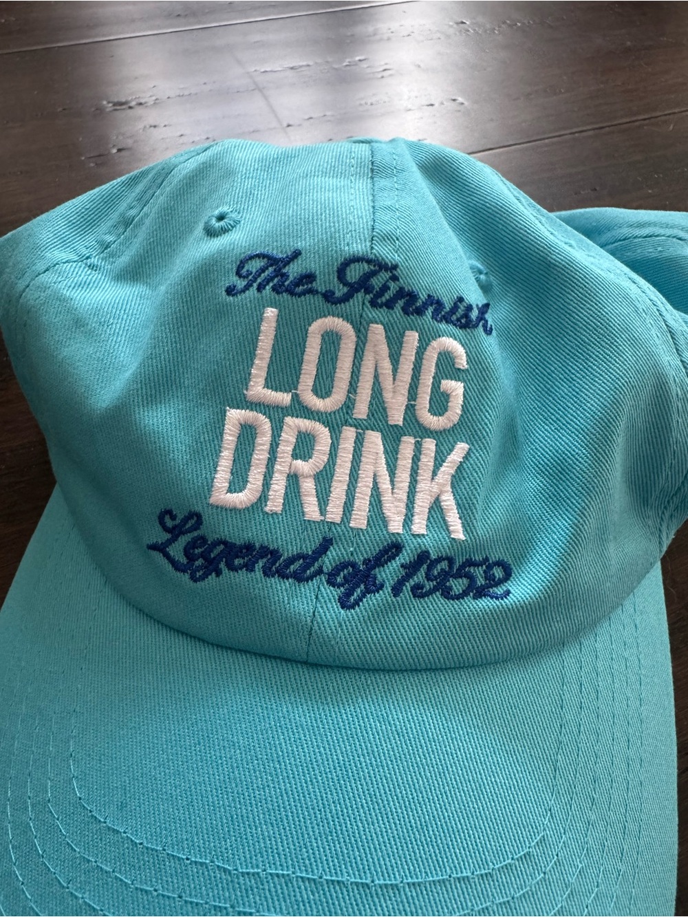 The Finnish Long Drink Embroidered Baseball Cap - Aqua - Picture 2 of 5